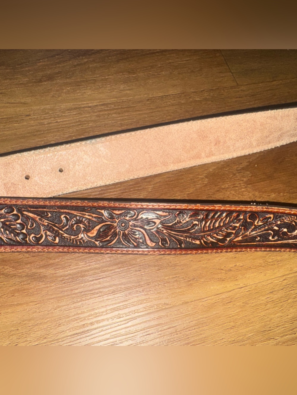 Tony Lama Leather Bandit Queen Belt Buckle Belt Size 36 - Picture 5 of 6